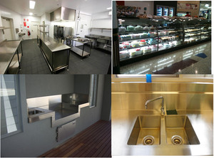 Coolsteel Fabrication Pic 3 - Commercial kitchen benches Broome Civic Centre Cake display Mirrabooka Bakery Stainless steel BBQ surround Welded in sinks Rio Tinto