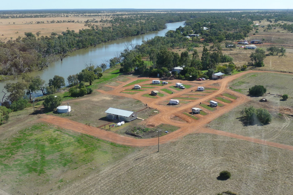 Cunnamulla Riverside Caravan Park Pic 1 - Cunnamulla Warrego River from the air