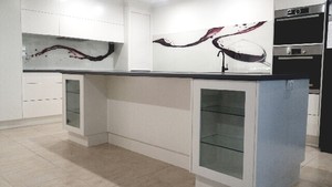 Graphic Glass & Digital Printed Splashback Specialists Pic 2 - Digital Printed Glass Red Wine Splashback