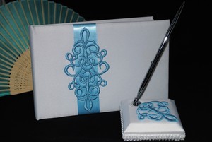 Wedding Wish Pic 2 - Teal Guest Book and Pen Set