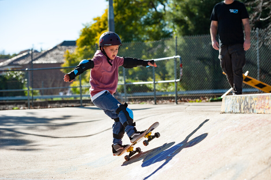 Skate Now Pic 1 - Young shredder doing a lesson at Dulwich Hill skatepark