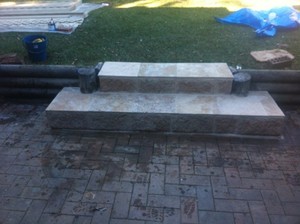 Paul's Home Maintenance & Renovations Pic 4 - Outdoor Travertine steps completed