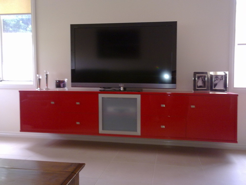 SA Tailored Kitchens & Joinery Pic 1 - Gloss Red Entertainment unit