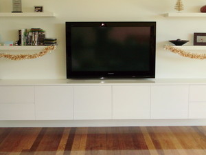 SA Tailored Kitchens & Joinery Pic 2 - Gloss white entertainment unit