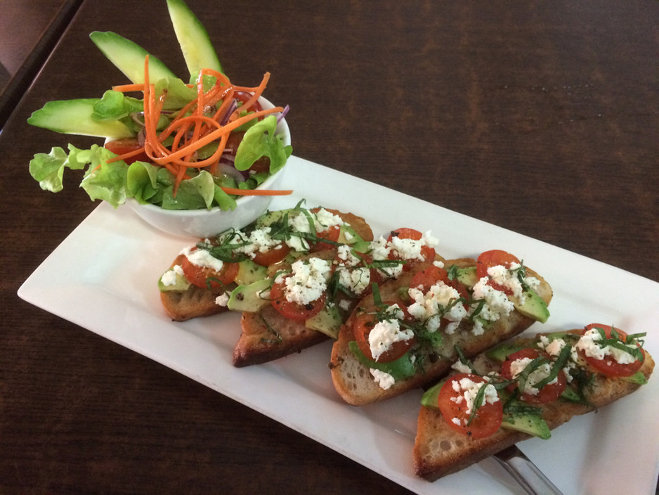 Balcony Cafe Restaurant Pic 1 - Feta and Bruchetta with added Avocado and a side salad