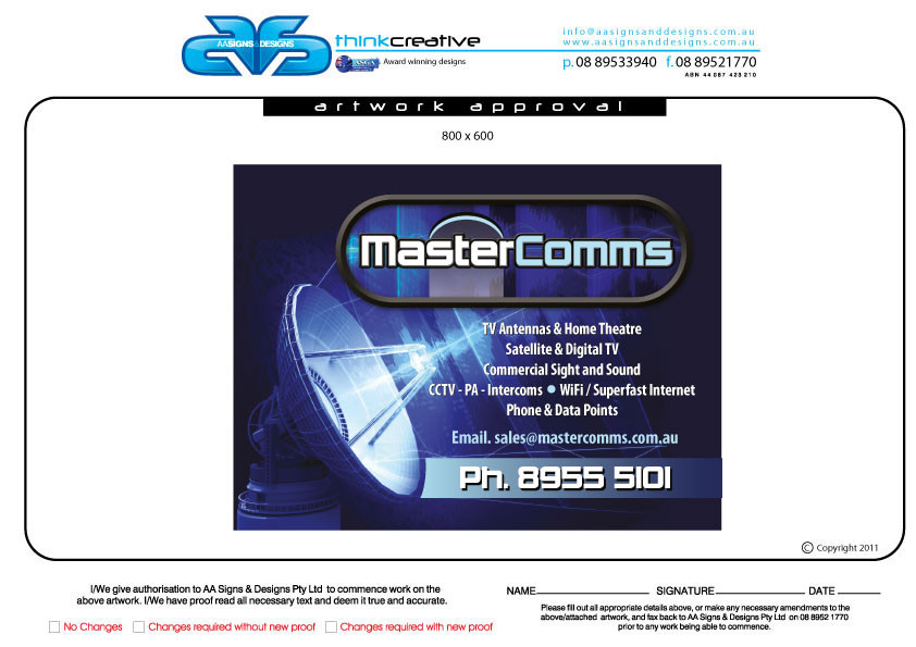 Antenna & Satellite Services Pic 1 - MasterComms Business Card