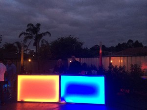 Kubarz Southern Sydney Pic 2 - LED Fronts of our bars can have the colours changed or set to fade through the arrange of colours