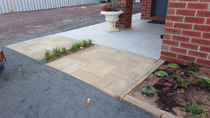 Grown From The Ground Up Gardens Pic 4 - Paving and Mondo Grass using 2nd hand pavers in Nhill Victoria