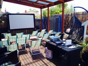 Backyard Movie Nights Pic 4 - Backyard Movie Nights On the decking Outdoor Movie Nights