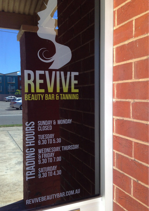 Revive Beauty Bar & Tanning Pic 1 - Our new sign is up with trading hours