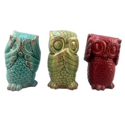 Podjina Design Pic 1 - Hear No Evil See No Evil Speak No Evil Ceramic Owls