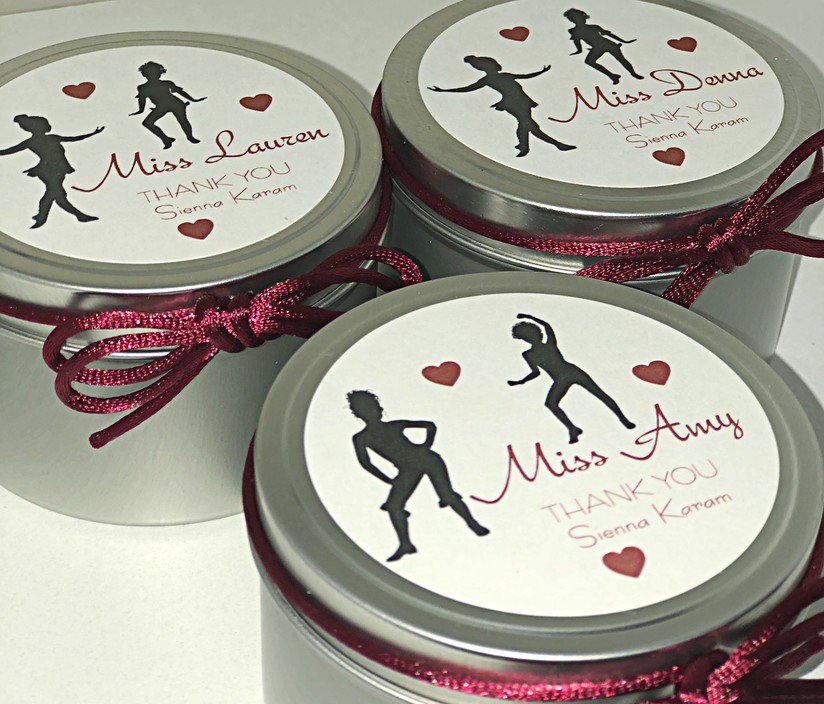 Flawless Candles Pic 1 - Personalised DANCE teacher candle tins