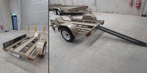 Aus Trailer Hire Pic 5 - Motorbike trailer Modified for larger bikes