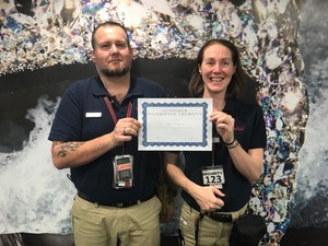 Southern Cross Group Services Pic 3 - Our Security Officer Kim Finlayson was awarded a Certificate of CXC Customer Experience Champion by Joe Campbell Westfield Chermside for her outstanding work ethics always walking the line ability to identify mitigate potential risks