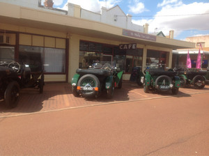 The Mallee Tree Cafe Pic 4 - Vintage Bentleys parked outside the Mallee Tree Cafe