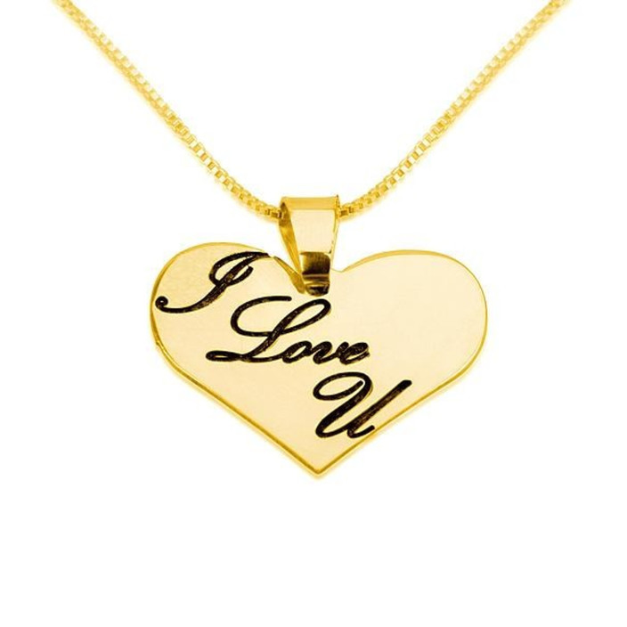 Fashion Jewellery Australia Pic 1 - I Love You Heart Necklace 24k Gold Plated