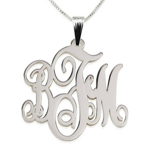 Fashion Jewellery Australia Pic 3 - Classic Monogram Necklace Sterling Silver