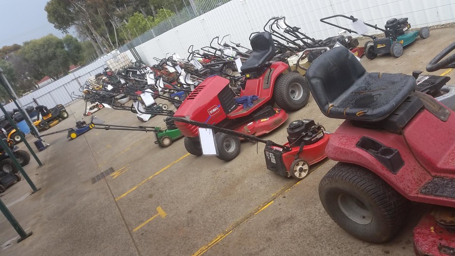 Salisbury Mower Centre Pic 1 - Here are some mowers waiting to be repaired Busy Season