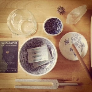 The Wild Fox Acupuncture Clinic Pic 2 - Some tools of my trade acupuncture needles moxa cups tuning fork sacred geometry