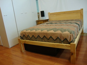 Good Wood Furniture Pic 2 - Pine Plain Panel Double Bed Locally Made and available in a choice of painted and stained finishes