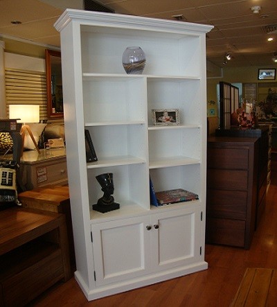 Good Wood Furniture Pic 1 - White Traditional Style Bookcase with Doors Proudly Australian Made On Sale Now 990 normally 1100