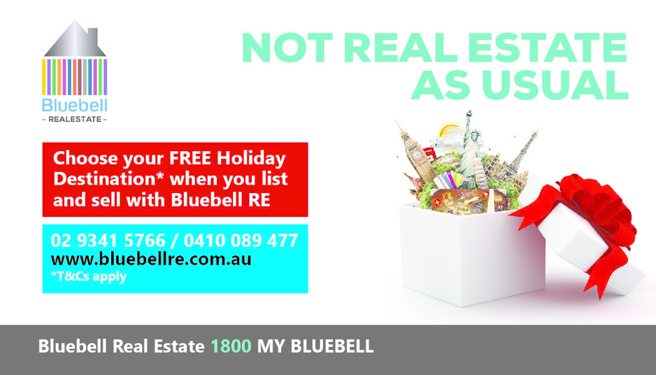 Bluebell Real Estate P/L Pic 2 - Receive a FREE holiday when you list sell with Bluebell RE Or Receive up to 10000 Cash Bonus when you buy new apartment or House in SydneyMelbourne Brisbane