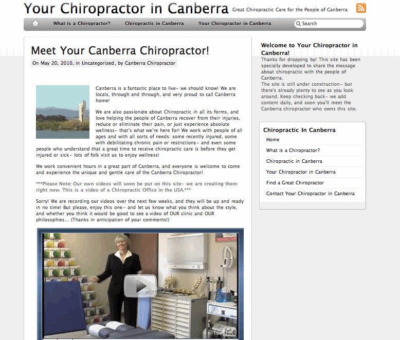 Canberra Web Design Pic 1 - Chiropractic Website