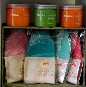 Simply Beautiful Skincare Pic 3 - Mancine Salt Scrub and Riffi Mitts