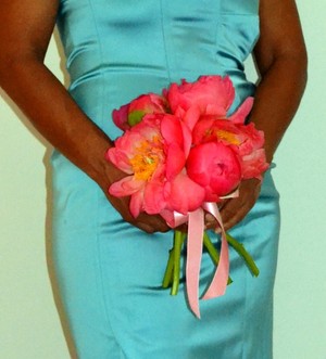 The Flowergirl Pic 3 - Coral Peony bridesmaids bouquet