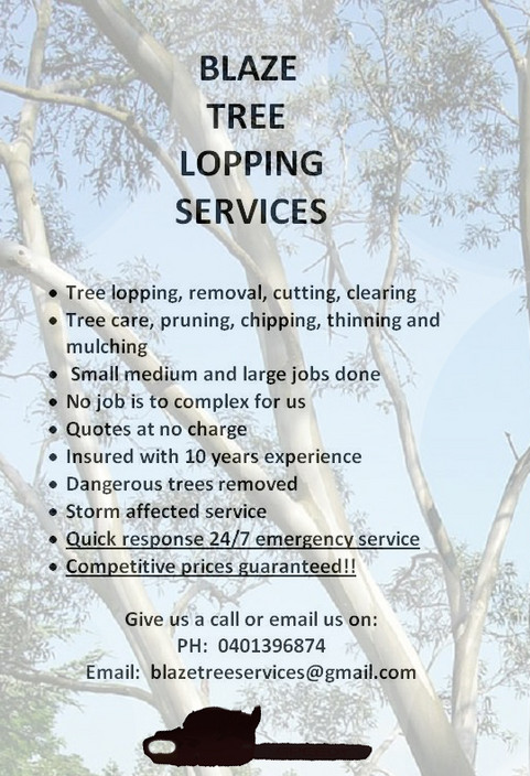 Blaze Tree Lopping Service Pic 2 - advert