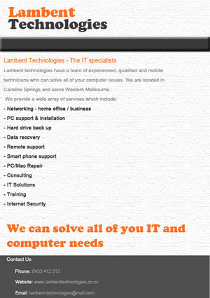 Lambent Technologies Pic 2 - Services Provided