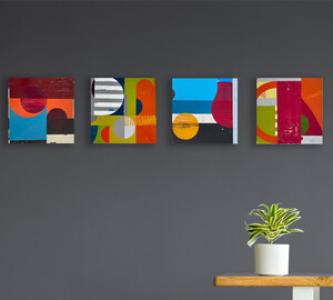 Jan Allsopp Pic 2 - Mix and match small paintings to create a quirky happy gallery wall in your home