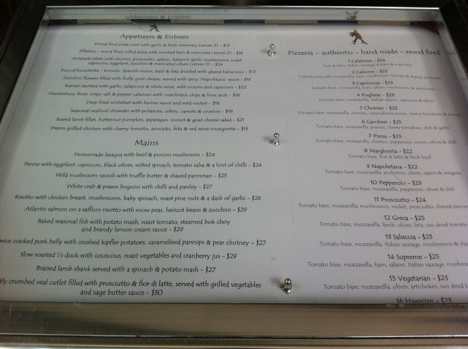 Dolce Ristorante Pic 1 - One heck of a menu