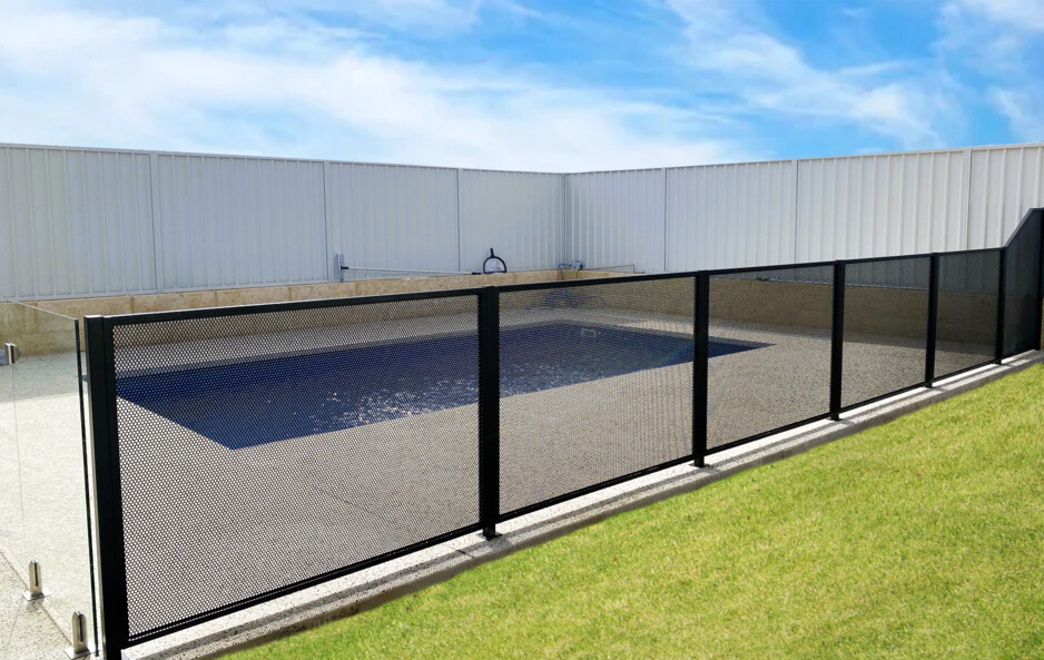 Team Work Fencing Contractors - Bunbury WA Pic 1 - Perforated pool fencing is the most durable pool fencing solution weve tested its shatterproof and corrosionresistant thanks to the Akzoapplied powder coating Plus its NATA certified to comply with pool fencing regulations