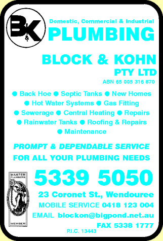 BLOCK & KOHN PLUMBING Pic 1