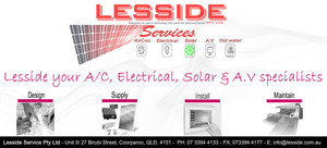 Lesside Services Pty Ltd Pic 2 - Our services electrician air conditioning audio visual solar