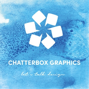 Chatterbox Graphics Pic 2 - Chatterbox Graphics 2018 Rebrand White logo on background