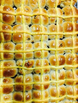 Molly Denes Bakehouse Pic 3 - Hot cross buns Beautiful by themselves or even better with some butter in the middle