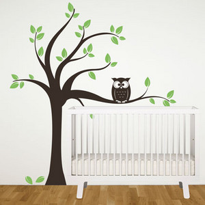 VINYL INTERIOR DESIGN Pic 3 - Tree with Owl Wall Decal