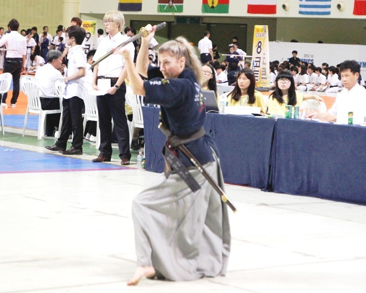 Swordsmen Martial Arts - Haidong Gumdo Pic 2 - Master Cheri Parks 2013 Mulympics Pyeong Chang Korea