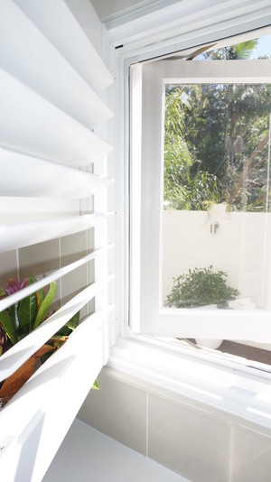 Brisbane Magnetic Screens Pic 2 - Magnetic fly screens work great with plantation shutters