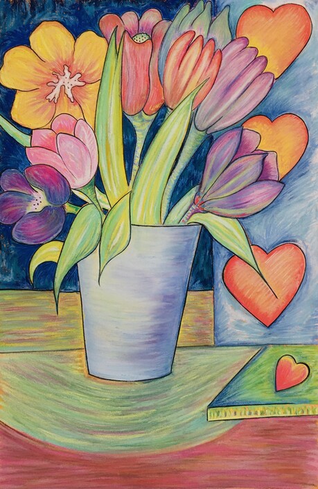 artforkidz Pic 1 - Vase of Flowers Pastels