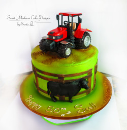 Sweet Madness Cake Designs Pic 3 - The red tractor redtractorcakes commutingcakes ediblecaketoppers redcakes farmcakes cakesformen cakesforboys