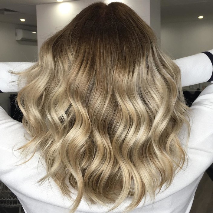 One Subiaco Hair Salon Pic 1 - full head Balayage using ammonia free KM powder lightener with a root colour of 70 72 toned with 112 soft violet love_kevin_murphy balayage emilyshairatone kevinmurphy