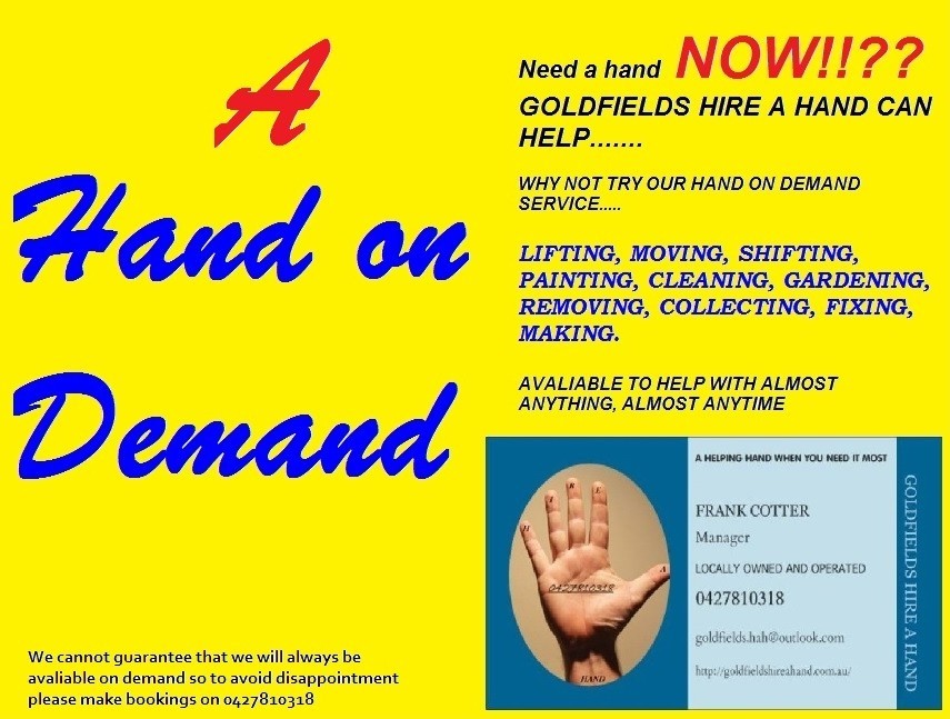 Goldfields Hire a Hand Pic 1 - A helping hand is only a call away