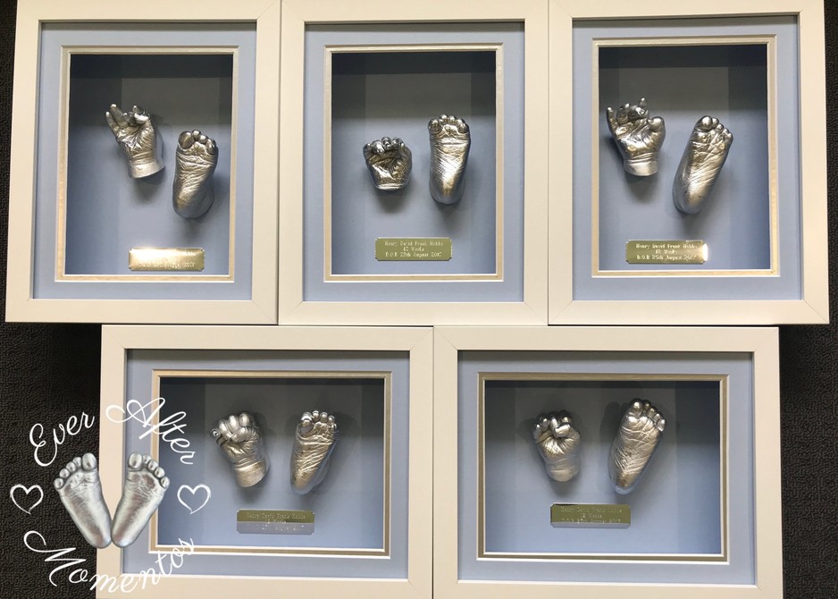 Ever After Momentos Pic 1 - Silver Baby Hand Feet Castings Set