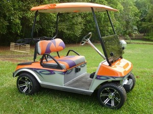 Eagle Carts Pic 2 - A custombuilt golf cart with airbrushed detail