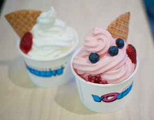 House of Yogurt Pic 2 - Vanilla and Strawberry Frozen Yogurt