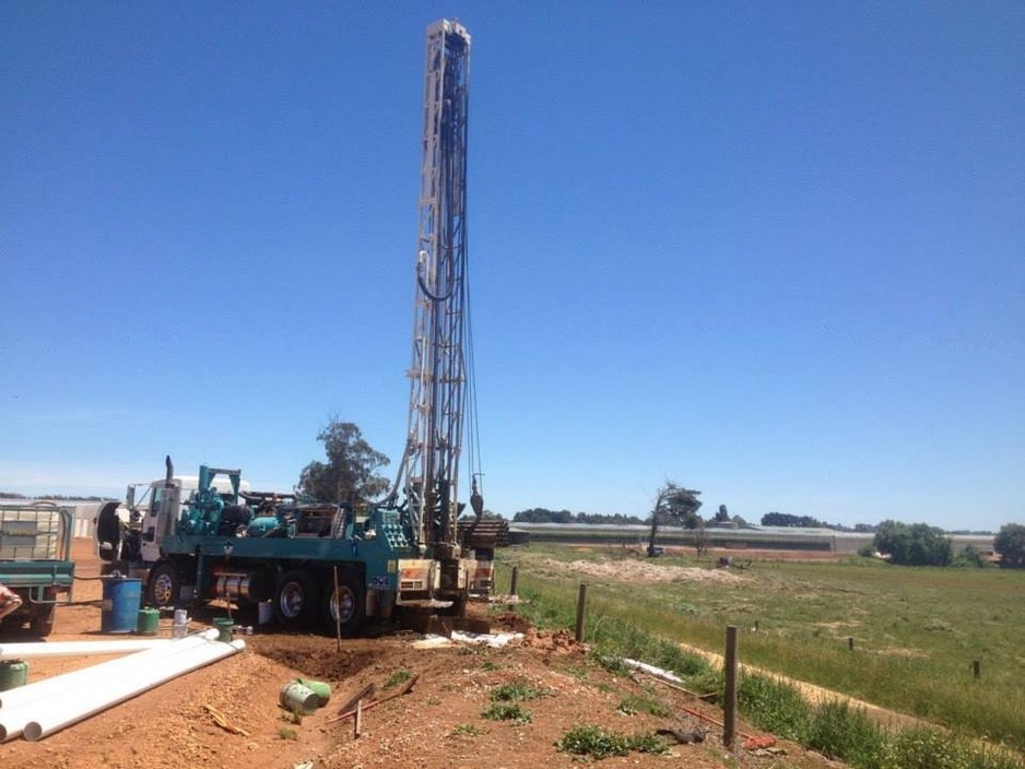 Borewell Pic 1 - Production bore drilling at Flavorite Tomatoes Warragul