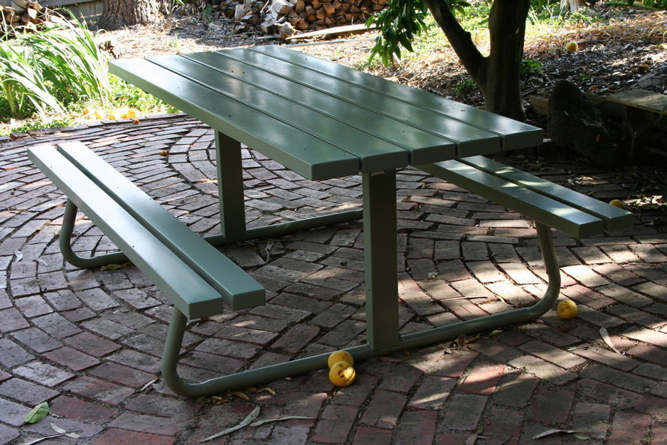 Glynn Kay Fabrications Pic 1 - Picnic table under a grapefruit tree Been there for years annual wipedown with a damp cloth keeps it looking good